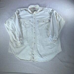 Brooks Brothers Men Large Long Sleeve Button Down Shirt Yellow Cotton Casual